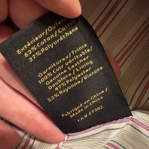 Mackage Trench Coat with Leather Trim Size Medium - Picture 11 of 11